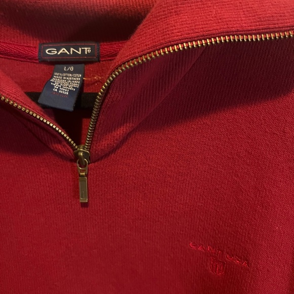 Unisex Gant USA Red Quarter Zip Jacket - Picture 2 of 2